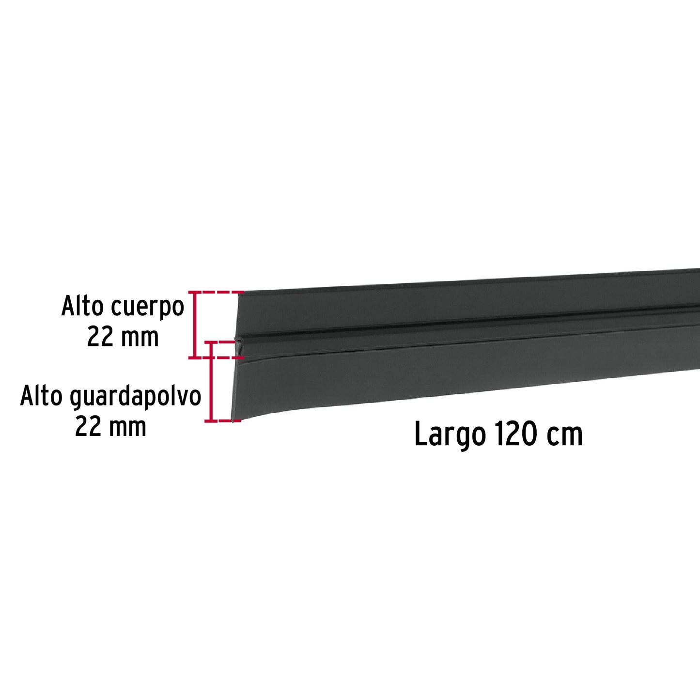 Guardapolvo fijo de 120 cm, negro, Hermex GUPO-120N 43037 MM0