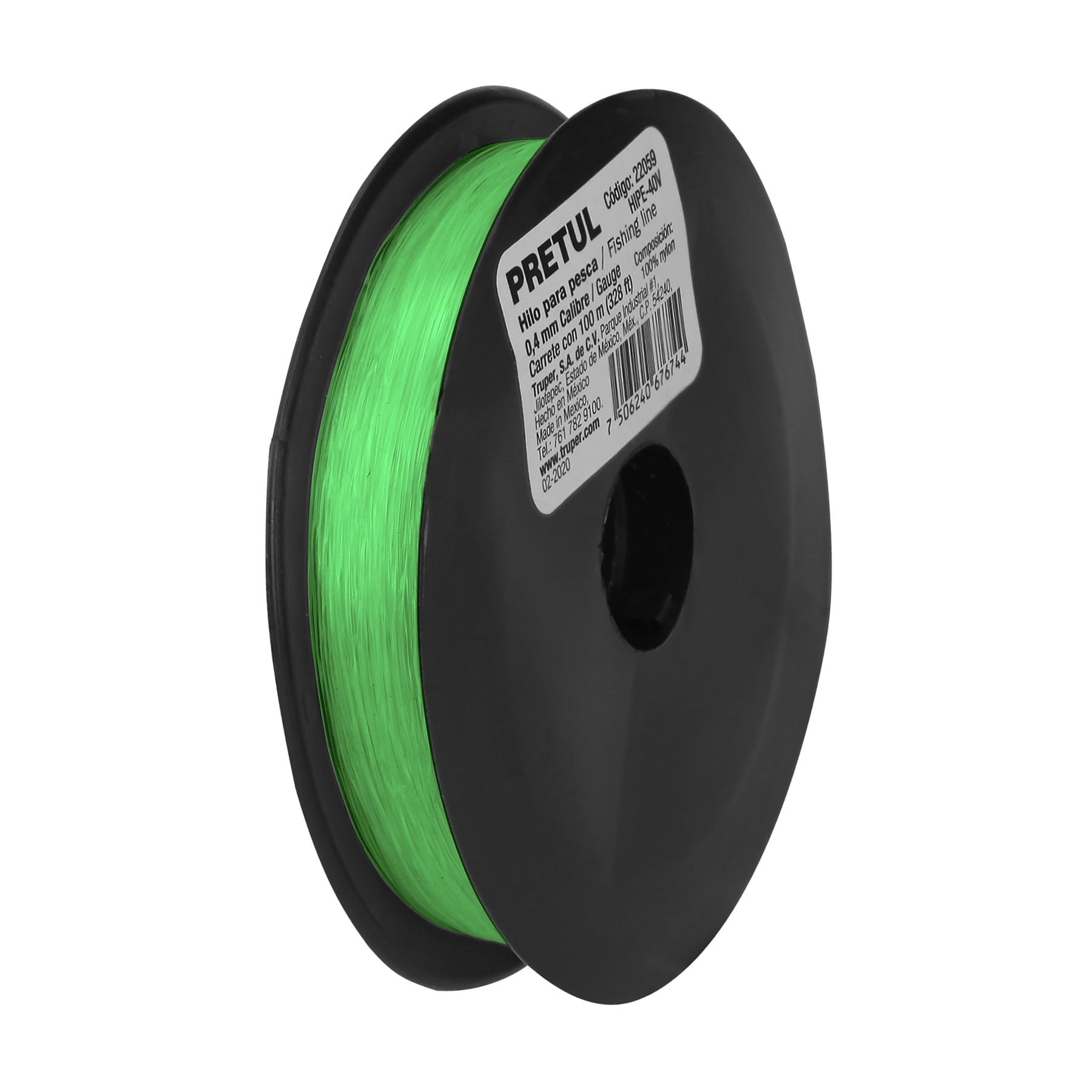 Carrete con 100 m de hilo para pesca verde calibre 0.40 mm HIPE-40V 22059 MM00