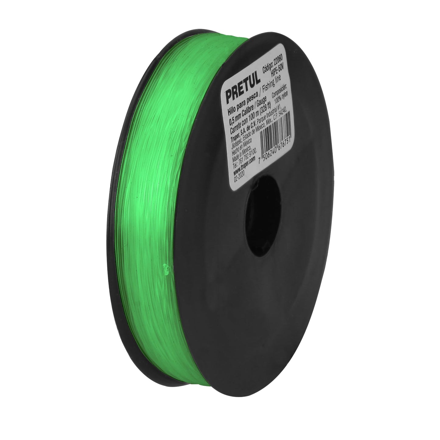 Carrete con 100 m de hilo para pesca verde calibre 0.50 mm HIPE-50V 22060 MM00