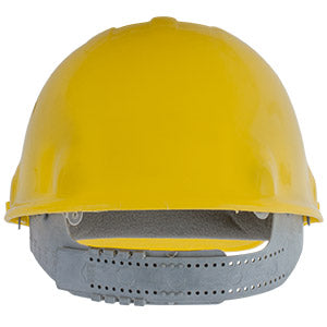 CASCO DE SEGURIDAD TIPO CACHUCHA, COLOR AMARILLO