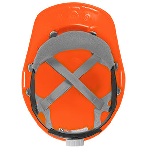 CASCO DE SEGURIDAD TIPO CACHUCHA CON SUSPENSIÓN MATRACA NARANJA