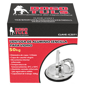 VENTOSA DE ALUMINIO SENCILLA PARA VIDRIO 50kg