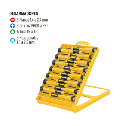 Juego con 15 desarmadores de precisión, Pretul J-DEJ-15 21383 MM00