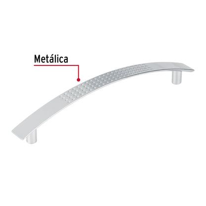 Jaladera metálica de 128mm estilo 'Contempo' níquel satinado JAL-0112 43609 MM00