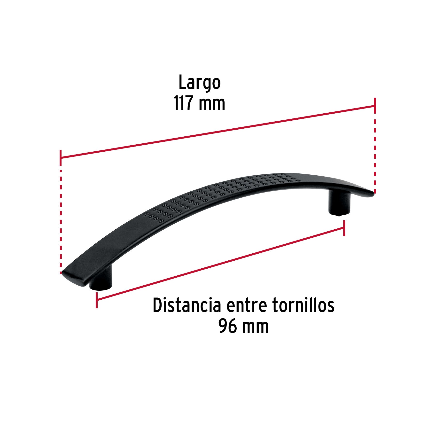 Jaladera de 96mm estilo 'Contempo' acabado negro, Hermex JAL-0161 45641 MM00