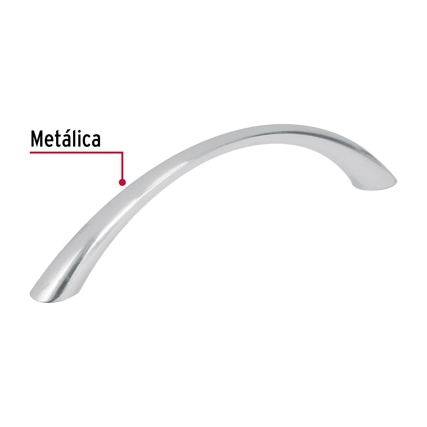 Jaladera metálica de 96mm estilo 'Arco', níquel satinado JAL-0211 43824 MM00