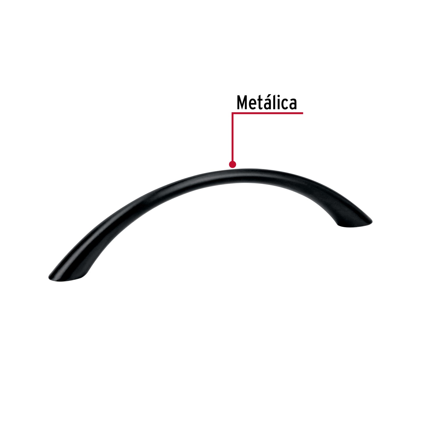 Jaladera de 96mm estilo 'Arco' acabado negro, Hermex JAL-0261 45643 MM00