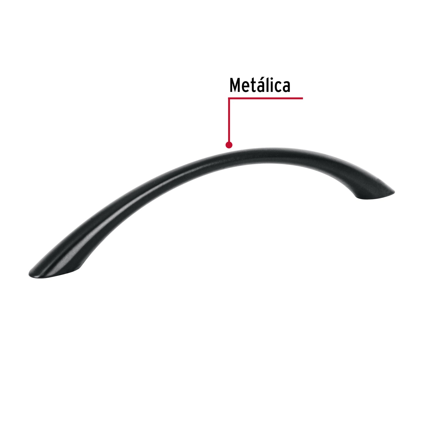 Jaladera de 128mm estilo 'Arco' acabado negro, Hermex JAL-0262 45644 MM00