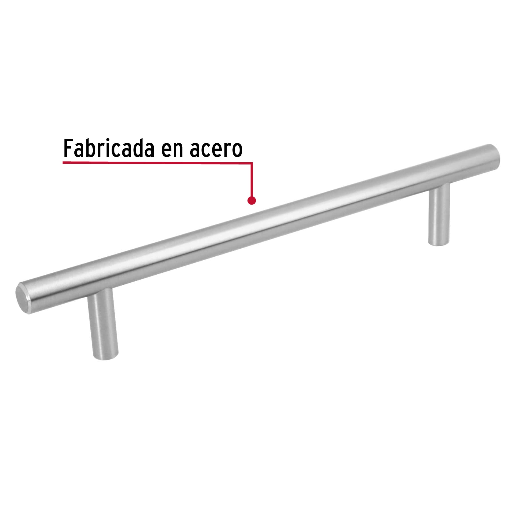 Jaladera de acero 160 mm, estilo 'Cilindro', níquel satinado JAL-0313 43870 MM00