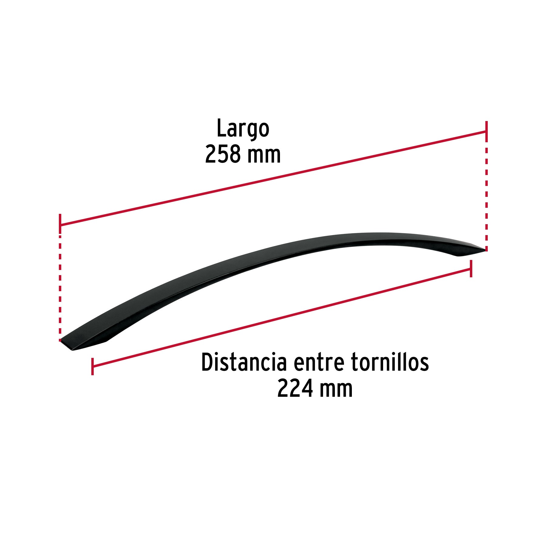  Jaladera de 224mm estilo 'Moderno' acabado negro, Hermex JAL-0763 45647 MM00