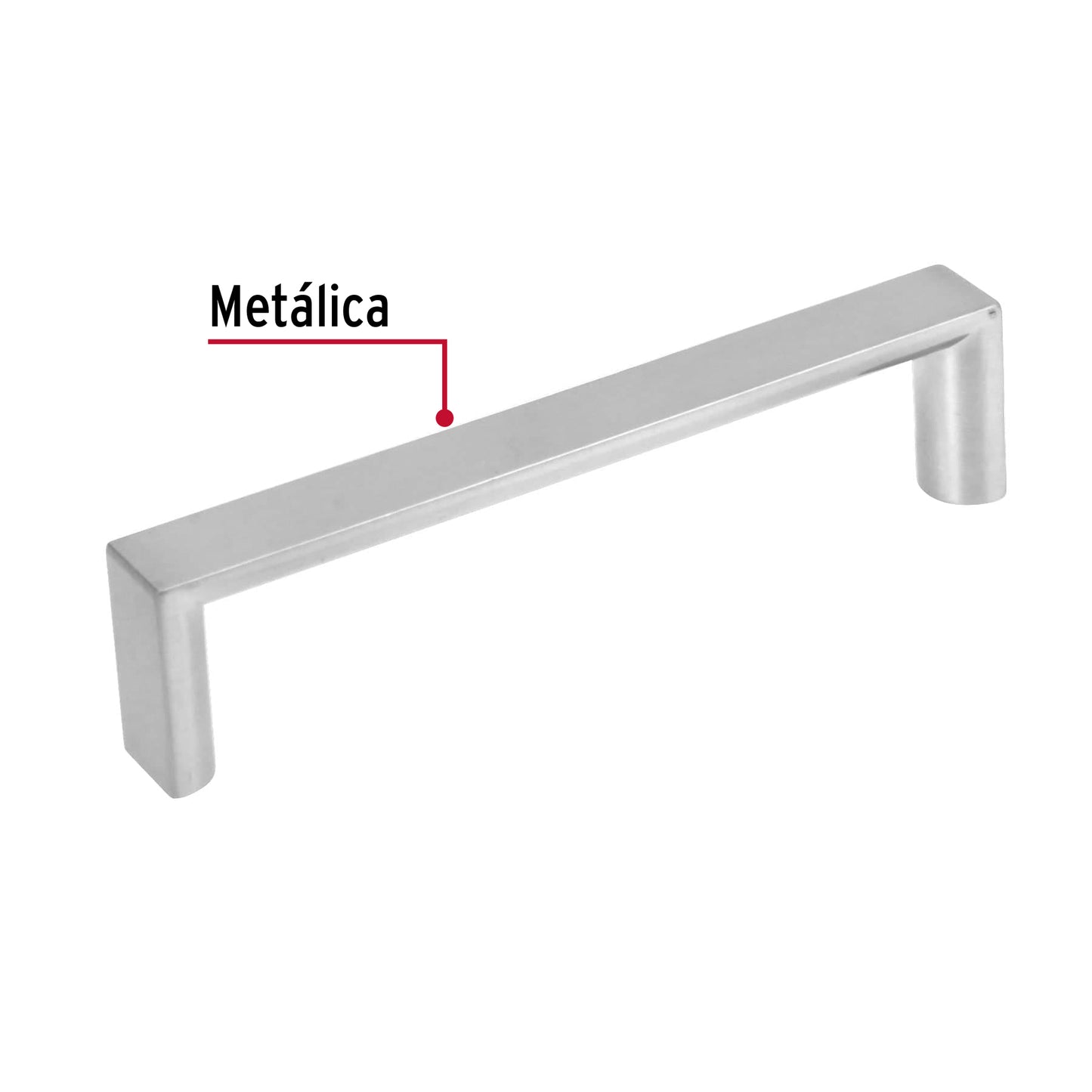 Jaladera metálica de 96 mm estilo 'Andamio', níquel satinado JAL-0911 43901 MM00