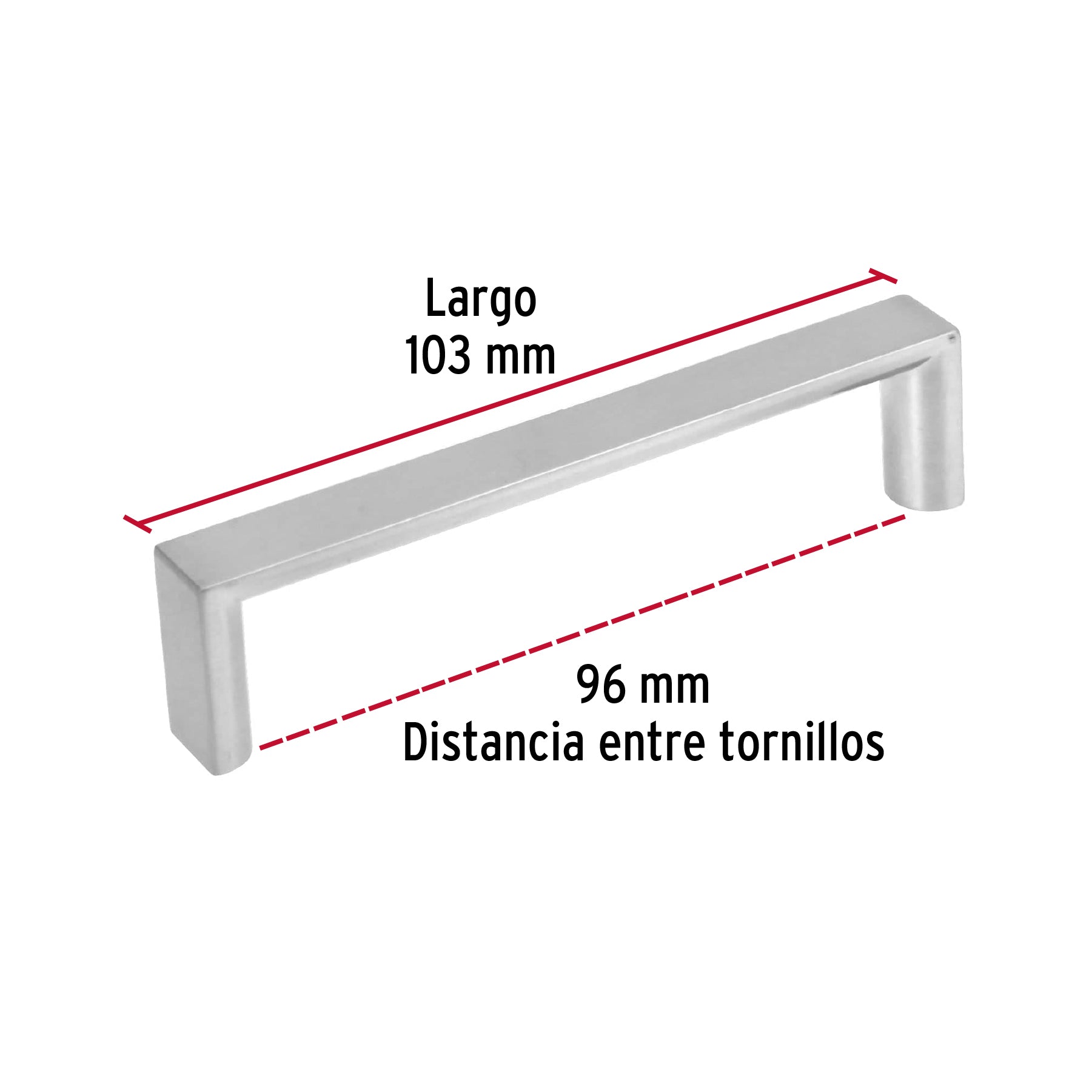 Jaladera metálica de 96 mm estilo 'Andamio', níquel satinado JAL-0911 43901 MM00