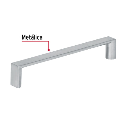 Jaladera metálica de 128mm estilo 'Andamio', níquel satinado JAL-0912 43902 MM00