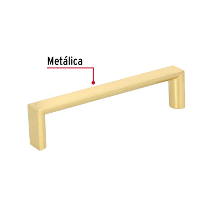 Jaladera metálica de 96 mm estilo 'Andamio', latón brillante JAL-0921 43906 MM00