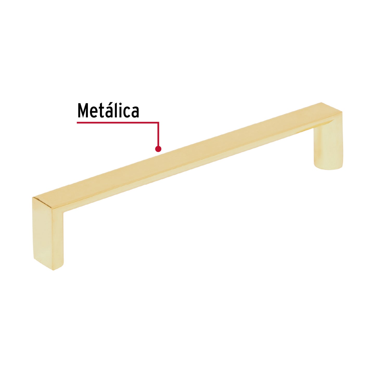 Jaladera metálica de 128mm estilo 'Andamio', latón brillante JAL-0922 43907 MM00