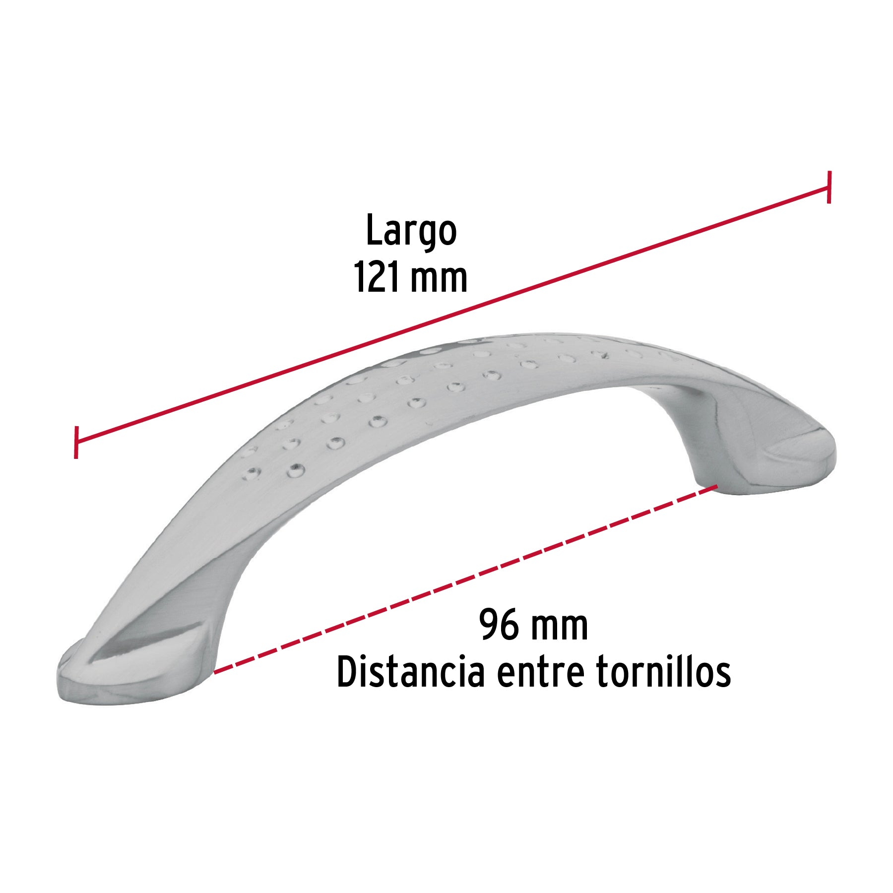 Jaladera metálica de 96mm estilo 'Elipse', níquel satinado JAL-1212 43620 MM00