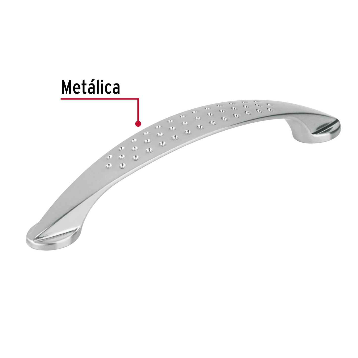 Jaladera metálica de 128mm estilo 'Elipse', níquel satinado JAL-1213 43621 MM00