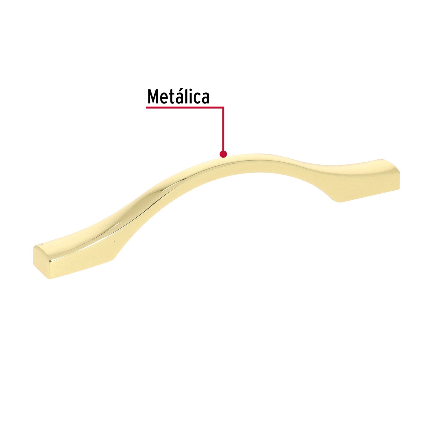 Jaladera de 96mm estilo 'Segovia' acabado latón brillante JAL-1521 45805 MM00