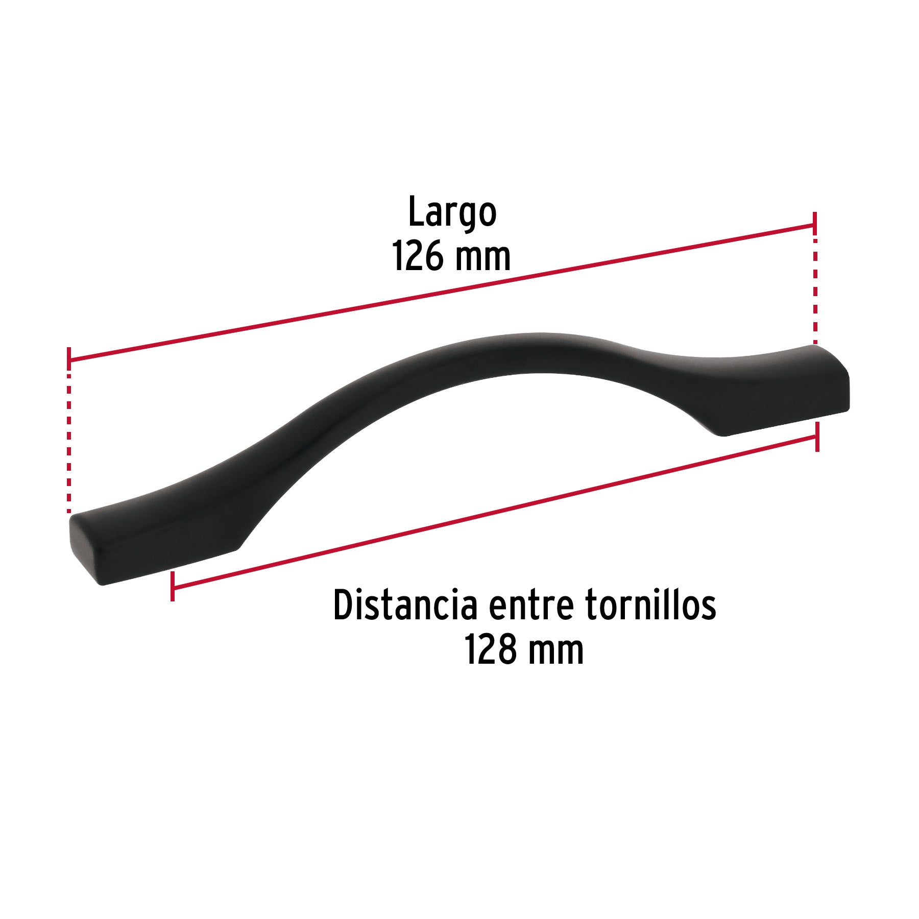 Jaladera de 96mm estilo 'Segovia' acabado negro JAL-1561 45803 MM00