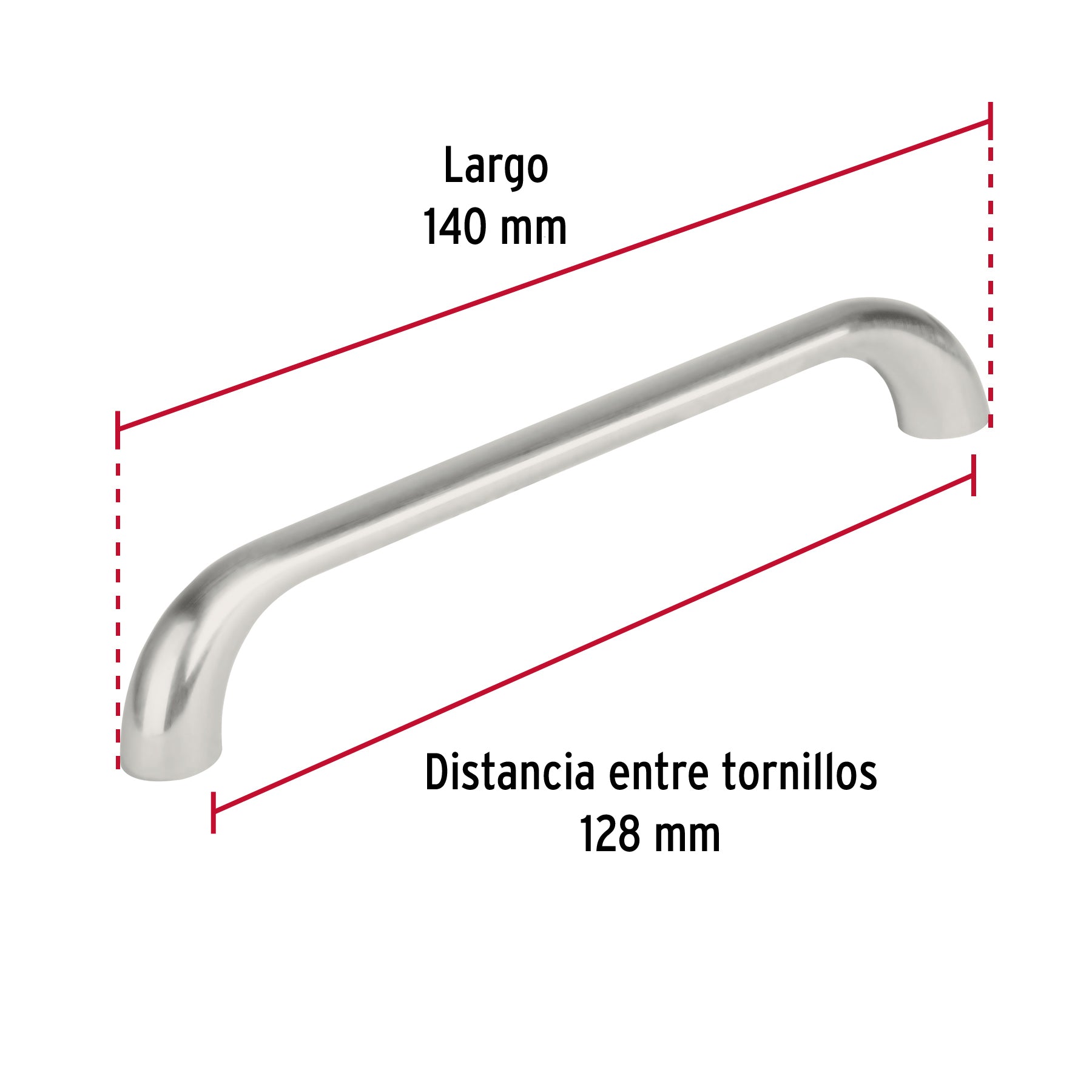 Jaladera de 128mm estilo 'Cádiz' acabado níquel satinado JAL-1612 45813 MM00