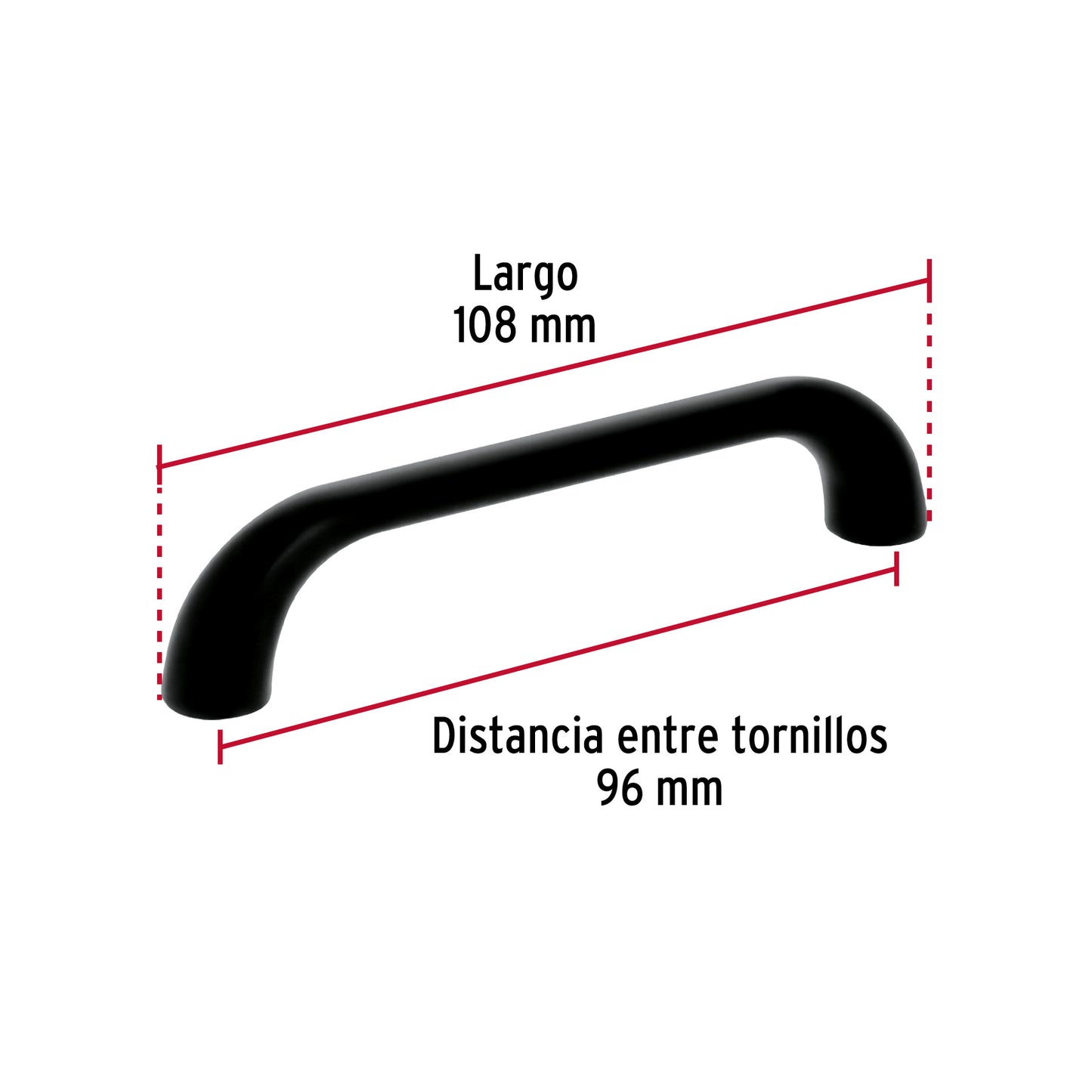 Jaladera de 96mm estilo 'Cádiz' acabado negro JAL-1661 45809 MM00