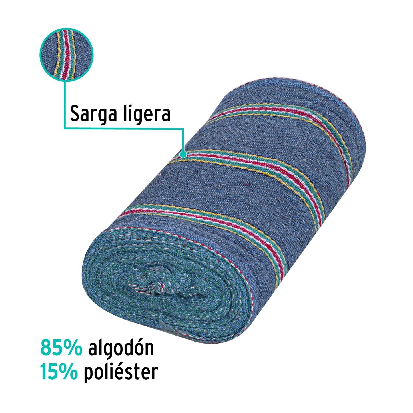 Rollo de 25 m de jerga sarga ligera azul, Klintek JER-25AL 57101 MM1