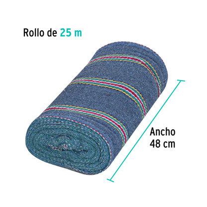 Rollo de 25 m de jerga sarga ligera azul, Klintek JER-25AL 57101 MM1