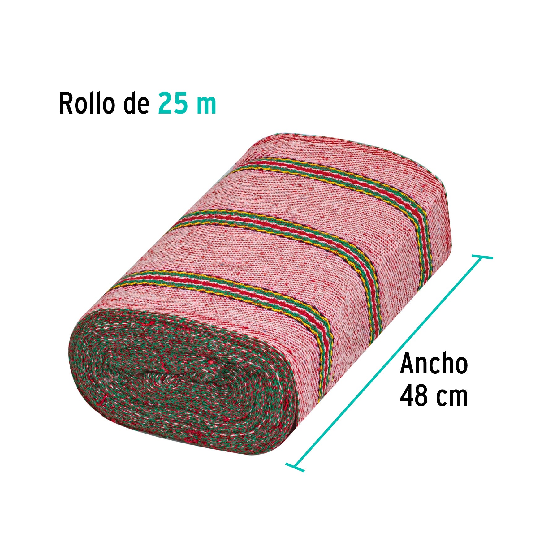 Rollo de 25 m de jerga sarga ligera roja, Klintek JER-25RL 57100 MM1