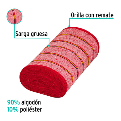 Rollo de 25 m de jerga sarga gruesa roja, Klintek JER-25R 57057 MM1