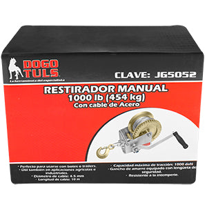 RESTIRADOR MANUAL CON CABLE DE ACERO 1000LB 