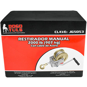 RESTIRADOR MANUAL CON CABLE DE ACERO 2000LB 