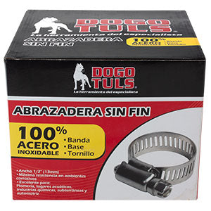 ABRAZADERA SINFÍN DE ACERO INOXIDABLE MINI #80 4-5/8" A 5-1/2"