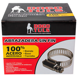 ABRAZADERA SINFÍN DE ACERO INOXIDABLE #88 5-1/8" A 6"