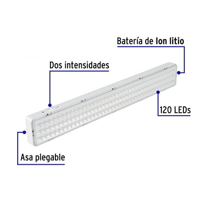 Lámpara de emergencia de 120 Leds 1000 lm recargable Volteck LAE-120 43010 MM0