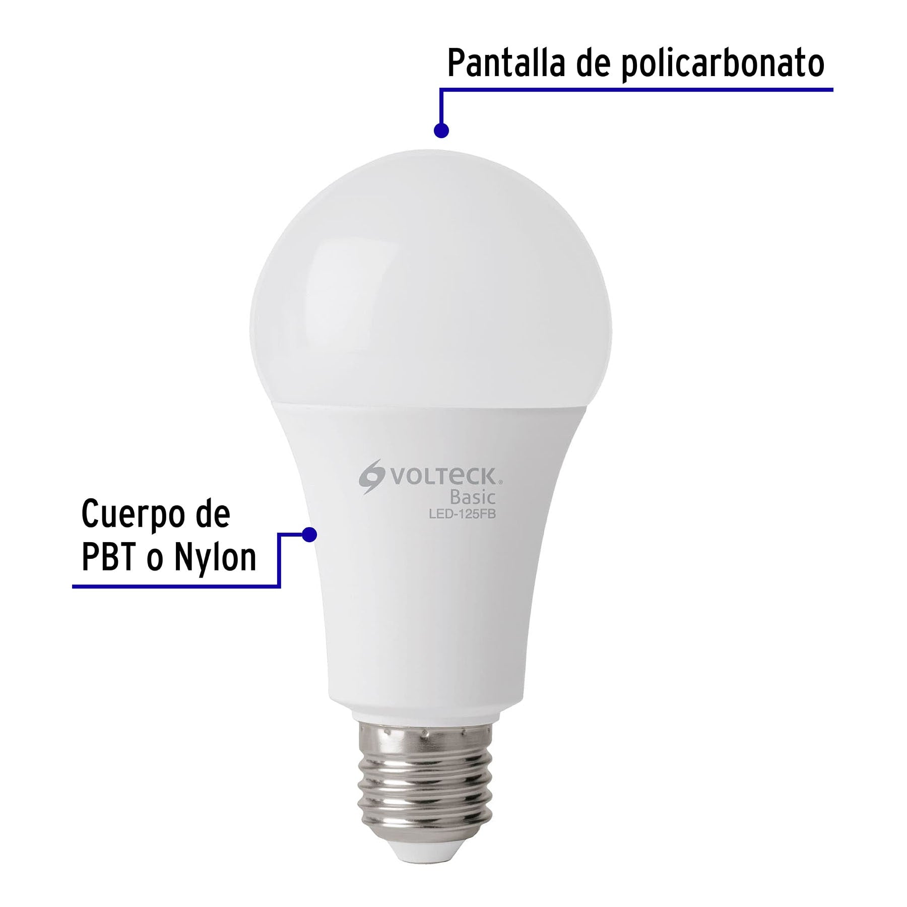 Pack de 4 lámparas LED A19 16 W (equiv. 100 W), luz de día LED-125FBX4 28008 MM1