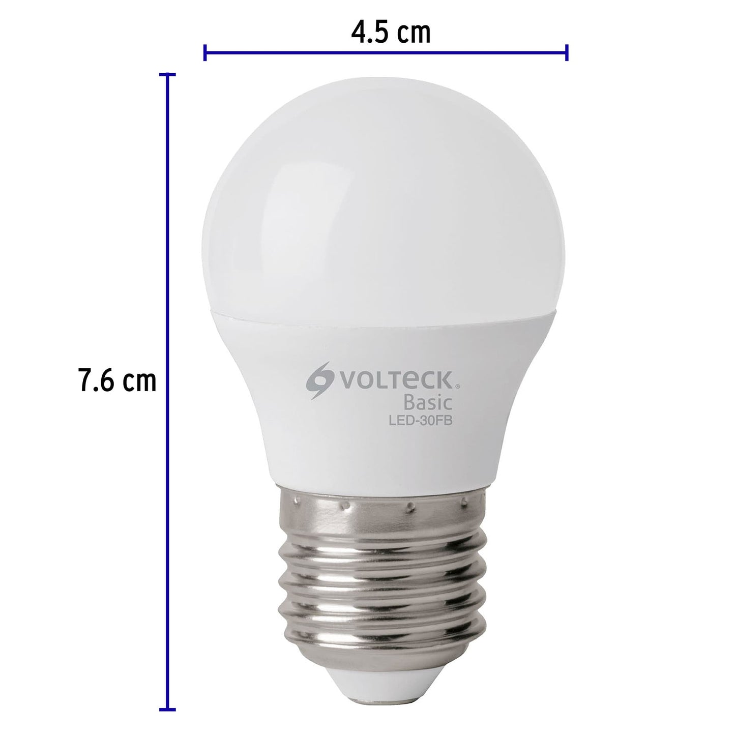 Pack de 4 lámparas LED G45 3 W (equiv. 25 W), luz de día LED-30GFBX4 28003 MM1