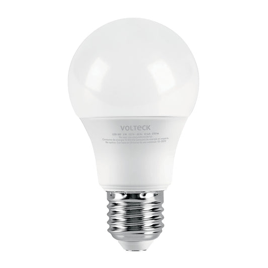 Lámpara LED A19 3 W (equiv. 25 W) luz de día blíster Volteck LED-30F 46275 MM1