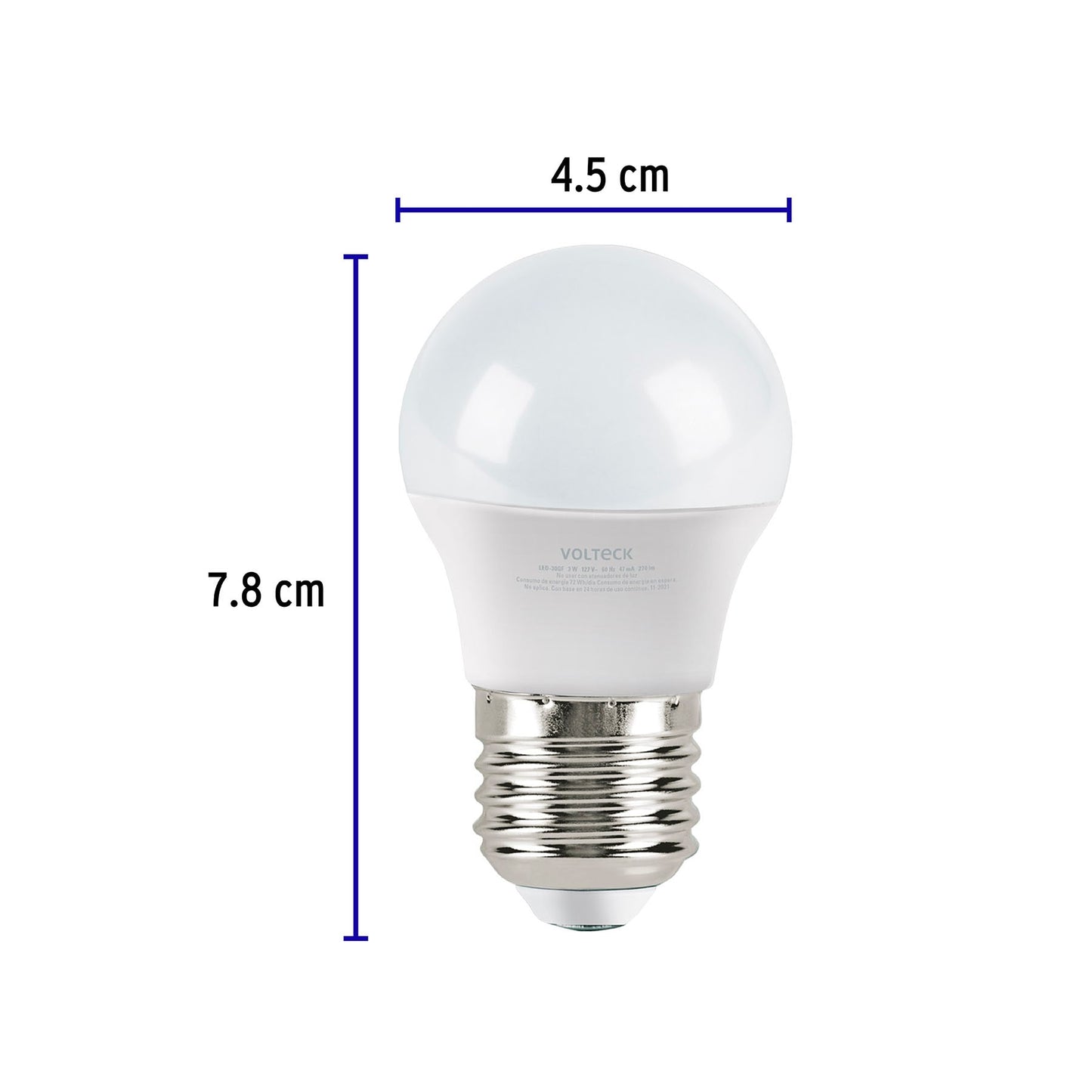 Pack de 4 lámparas LED G45 3 W (equiv. 25 W), luz de día LED-30GFX4 46863 MM1