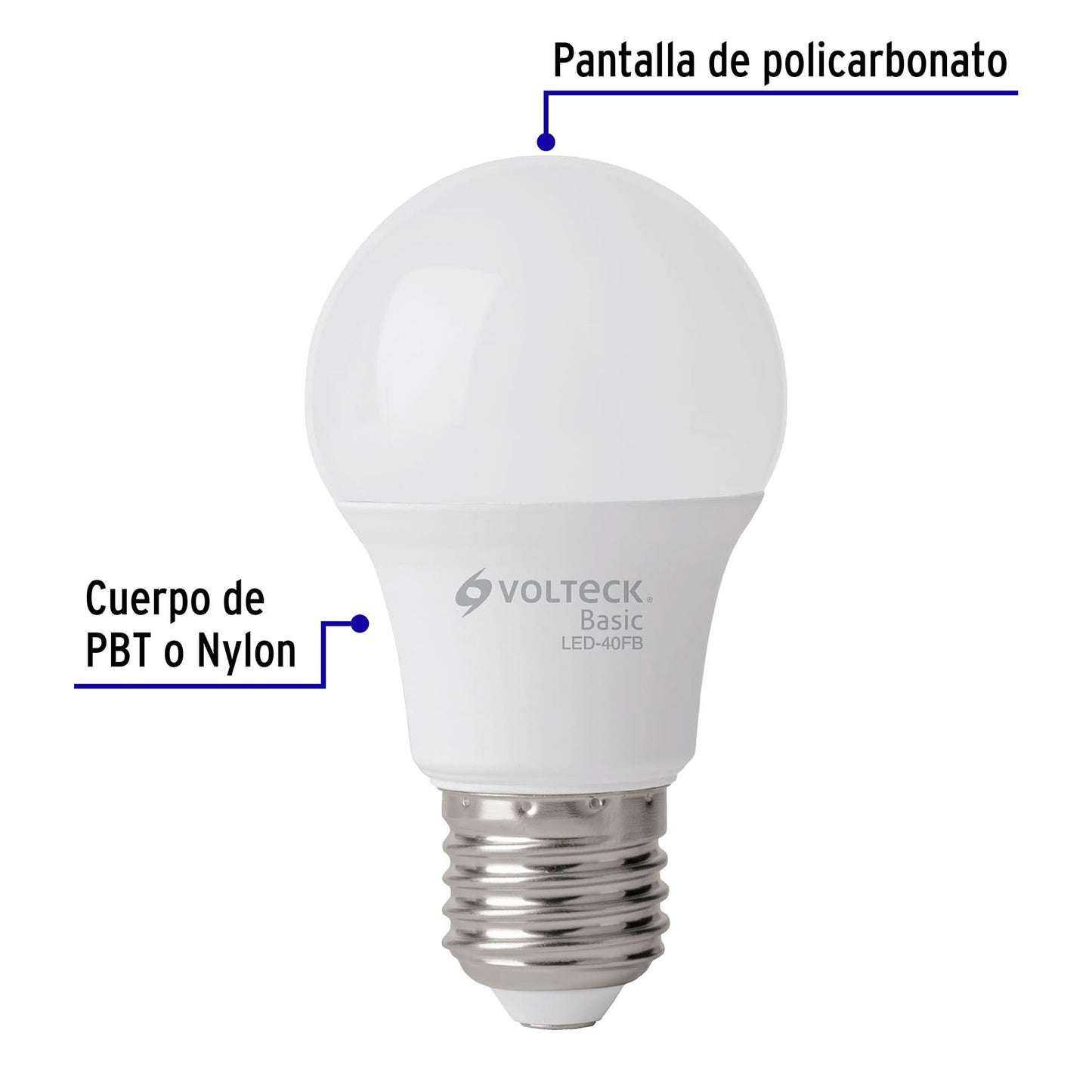 Pack de 4 lámparas LED A19 6 W (equiv. 40 W), luz de día LED-40FBX4 28004 MM1