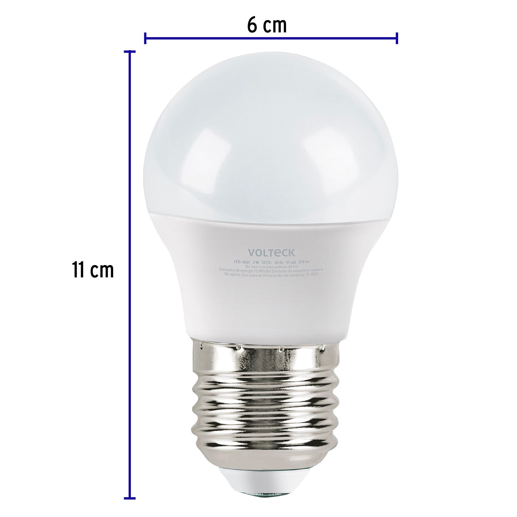 Pack de 4 lámparas LED A19 8 W (equiv. 60 W), luz cálida LED-60CBX4 27210 MM1