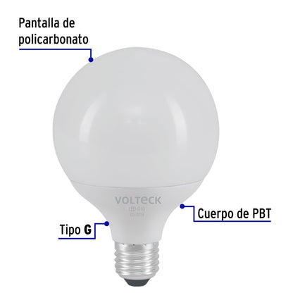 Lámpara de LED tipo globo 8 W luz de día, en caja, Volteck LED-G10 46195 MM00