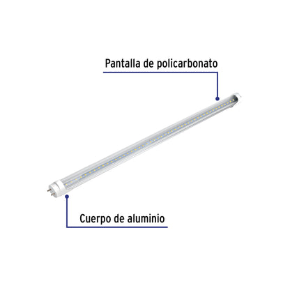 Tubo de LED T8 36 W base G13 pantalla policarbonato, Volteck LED-T836 49310 MM00