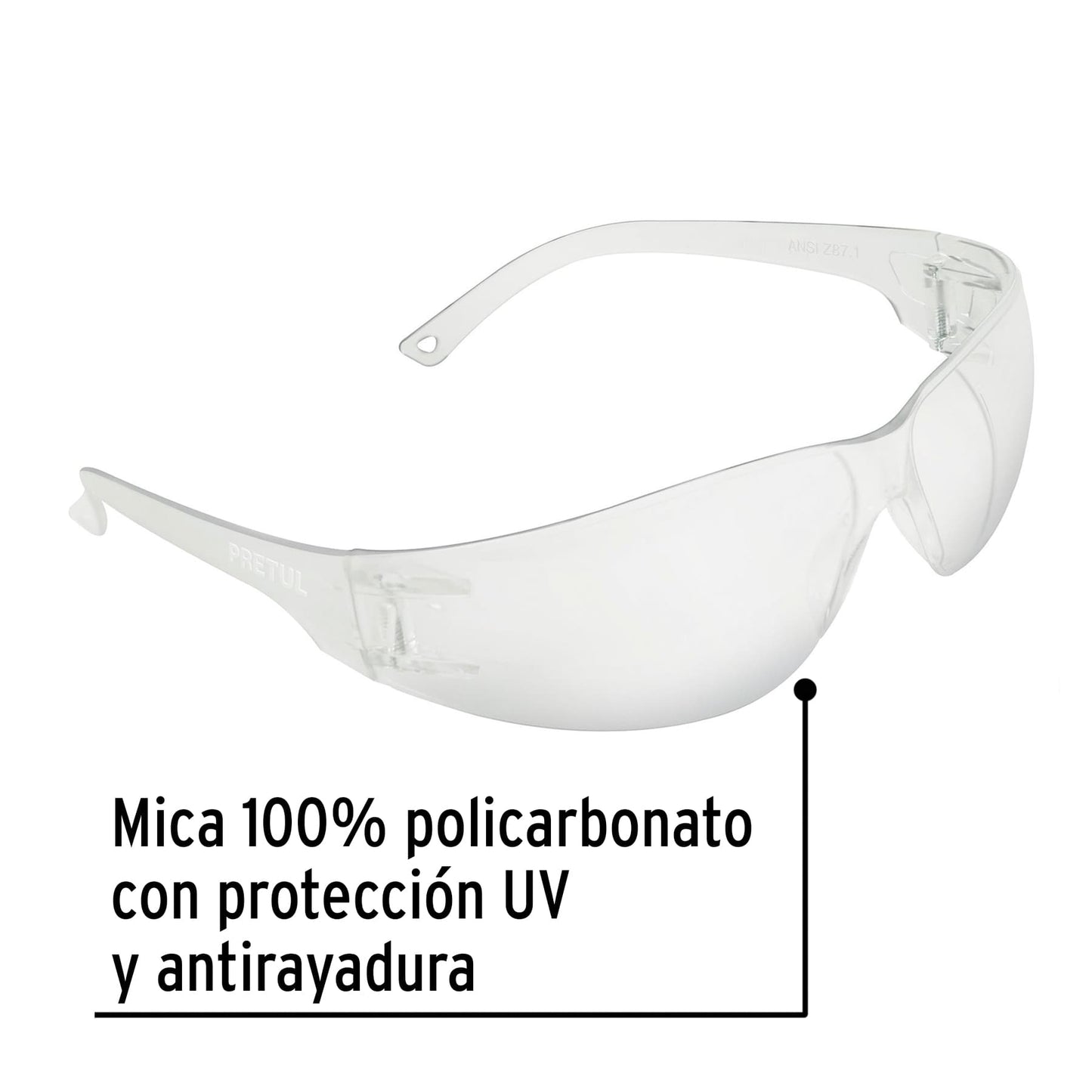 Lentes de seguridad transparentes, Pretul Lite LEN-ST-P 20401 MM00