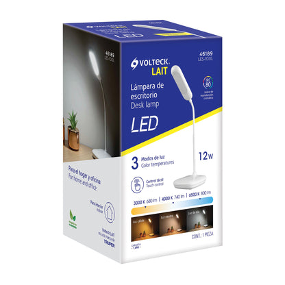 Lámpara de LED 5W cuello flexible para escritorio, Volteck LES-100L 46189 MM0