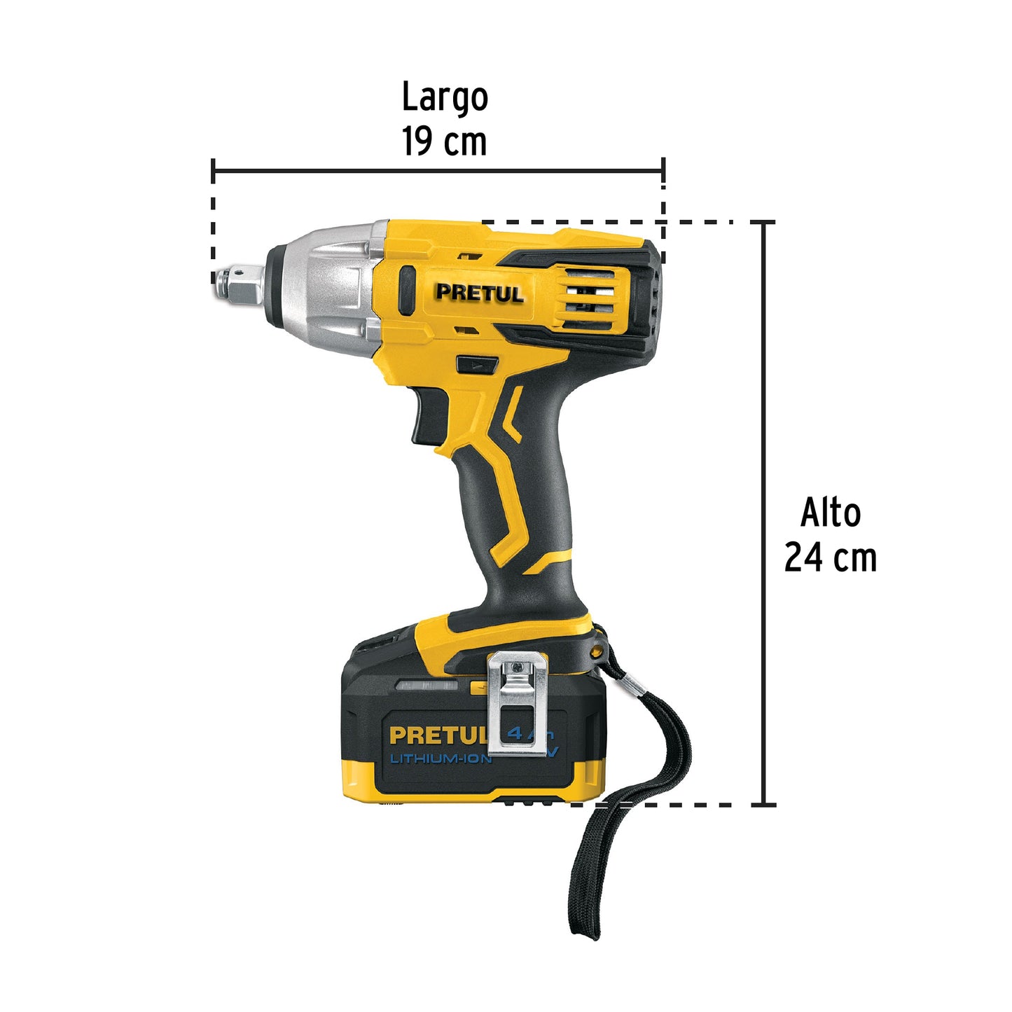 Llave de impacto inalámbrica 1/2', 20 V, Pretul LIMI-20P 28268 MM00