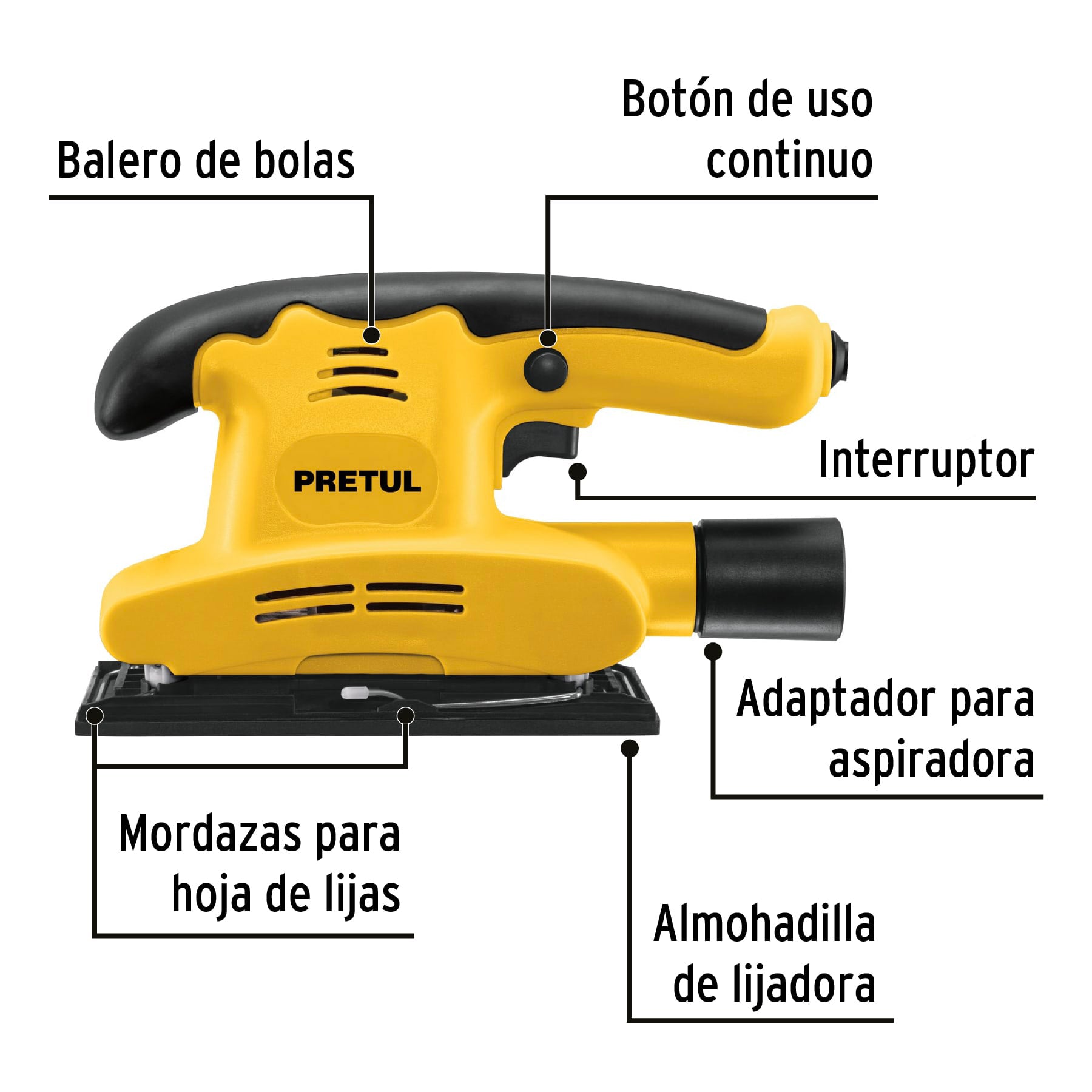 Lijadora orbital 1/3 hoja 150 W, Pretul LIOR-1/3P4 28220 MM1