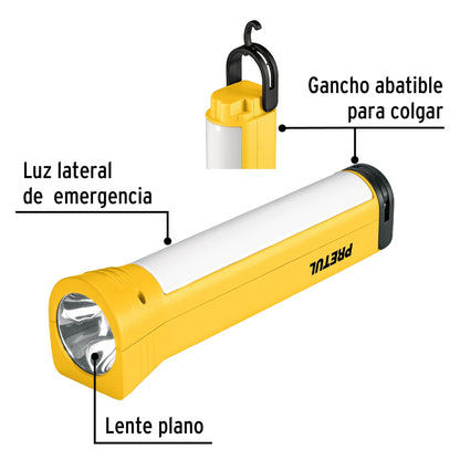 Linterna recargable con lámpara de emergencia,280 lm, Pretul LIRE-200P 26070 MM1