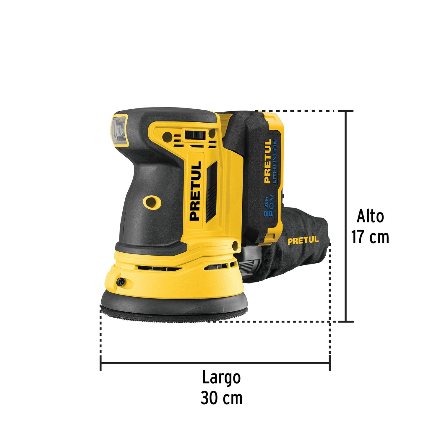 Lijadora roto orbital inalámbrica 5', 20 V, Pretul LIRI-20P 28271 MM00