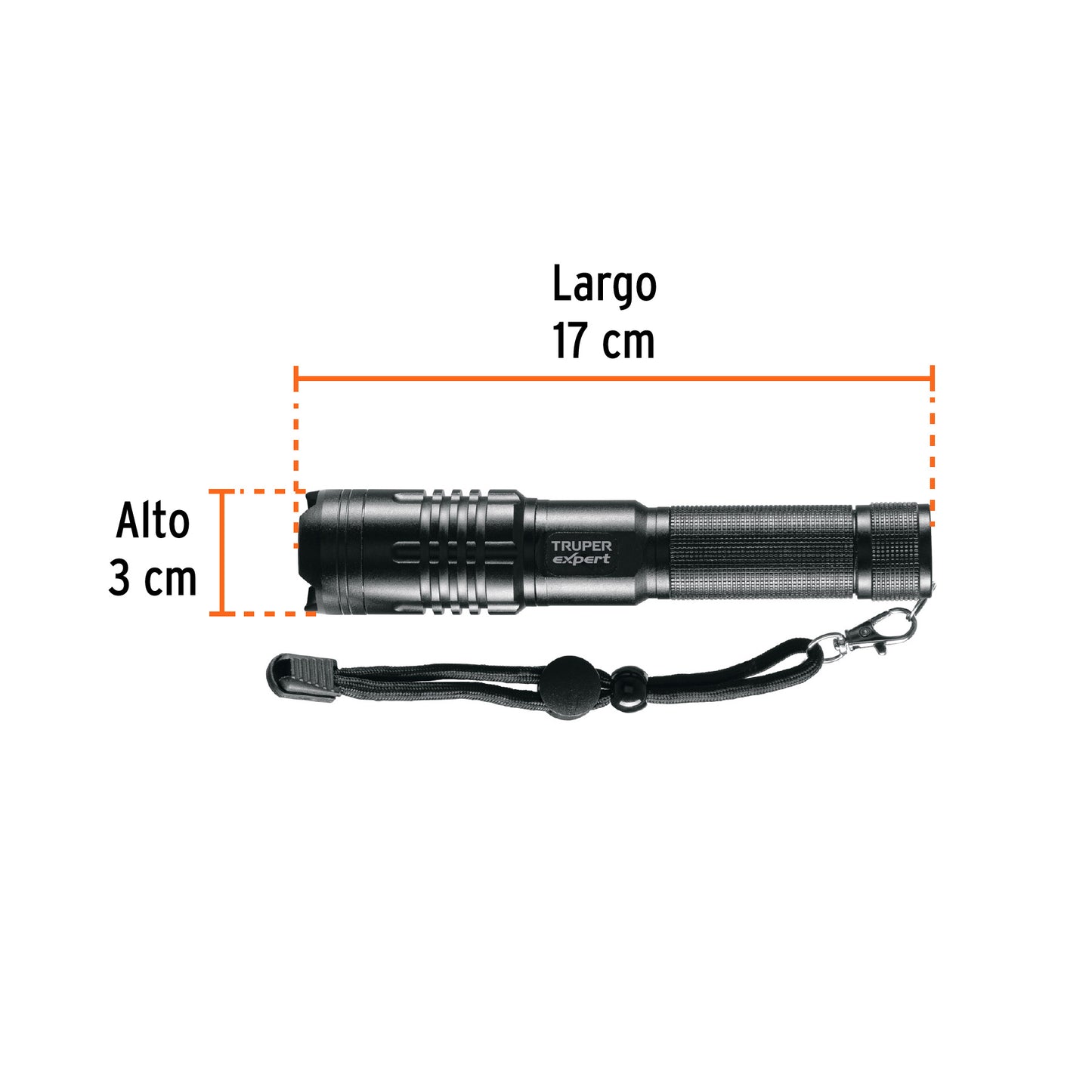 Linterna LED recargable de aluminio 310 lm, Truper Expert LIXR-2AA 16777 MM0