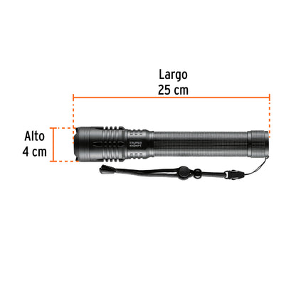 Linterna LED recargable de aluminio 820 lm, Truper Expert LIXR-3D 16779 MM0